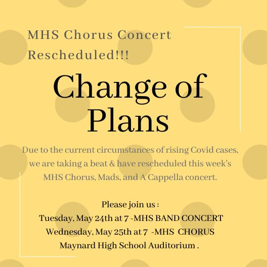 Chorus concert reschedule