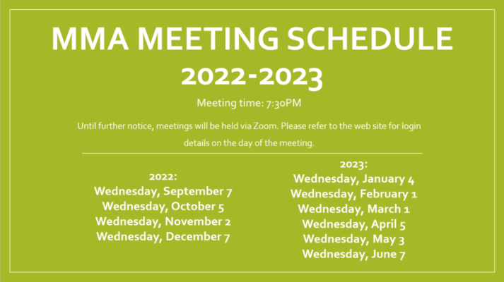 2022-2023 MMA meeting schedule